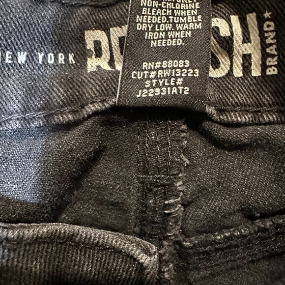 Rewash Brand Jeans Womans 9/29 Black Denim High Rise Raw Hem Distressed Stretch - Picture 7 of 12